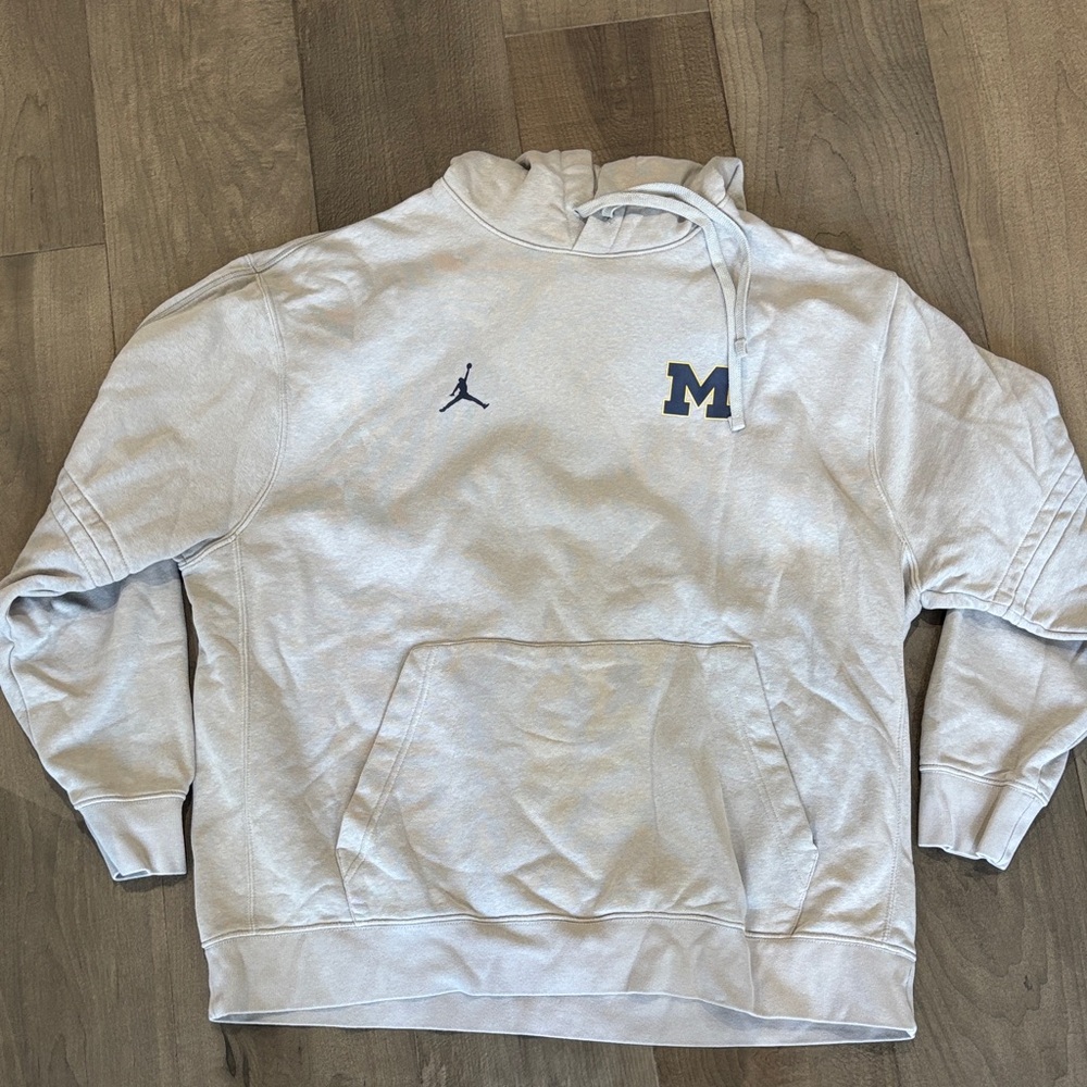 White Hoodie with Blue Logo